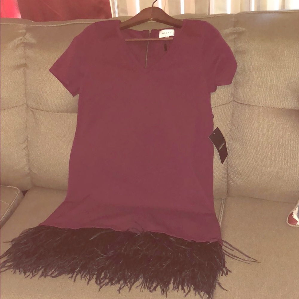 Ostrich Feather Trim Dress